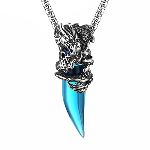 HZMAN Gothic Punk Dragon Stainless Steel Pendant Jewelry