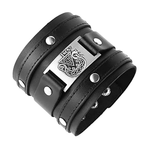 Men's Viking Style Leather Cuff Bracelet