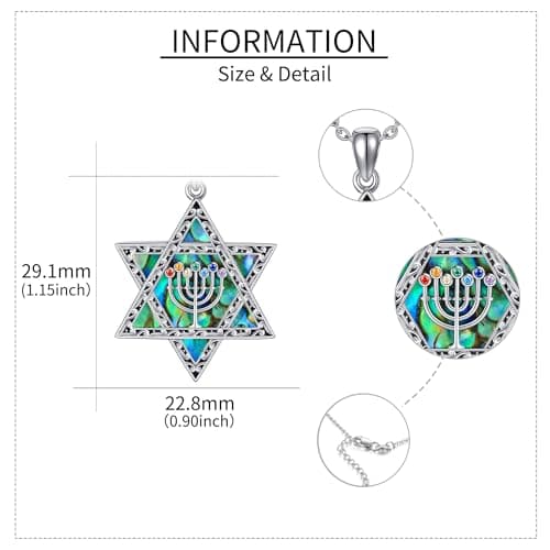 Sterling Silver Star of David Necklace for Women
