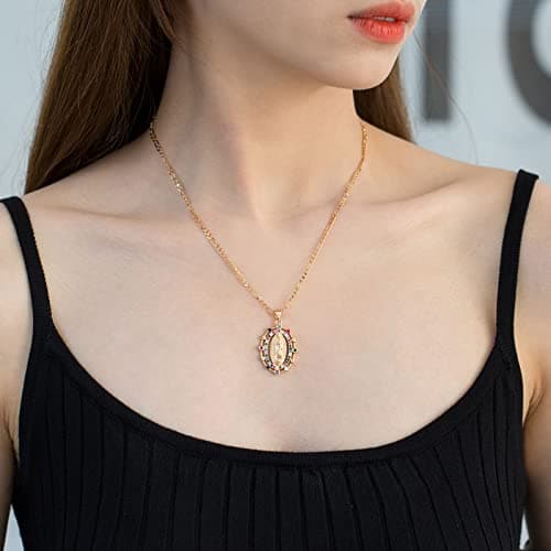 14K Gold Plated Virgin Mary Necklace