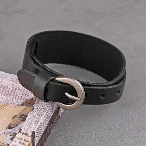 HZMAN Genuine Leather Cuff Bracelets for Men and Women