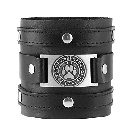 Men's Viking Style Leather Cuff Bracelet