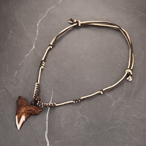 HZMAN Hawaiian Shark Teeth Pendant - Surf Style Resin Necklace