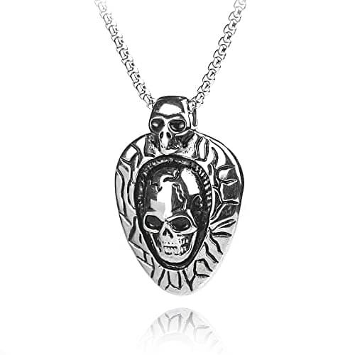 Stainless Steel Square Pearl Chain Punk Necklaces for Men