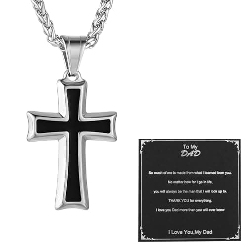Mens Stainless Steel Cross Necklace