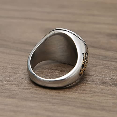 HZMAN Viking Wolf Ring for Men Stainless Steel Wolf Head Paw Rings Gift