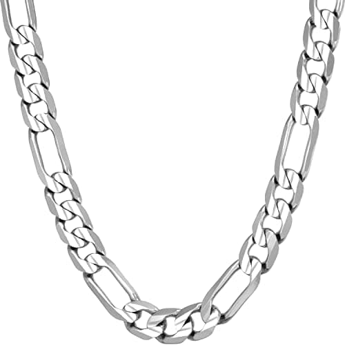 7mm Figaro Chain Necklace - 24k Real Gold Plated