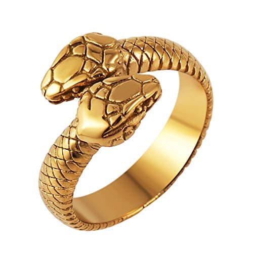 HZMAN Snake Ring Gothic Jewelry Stainless Steel Personality Ring