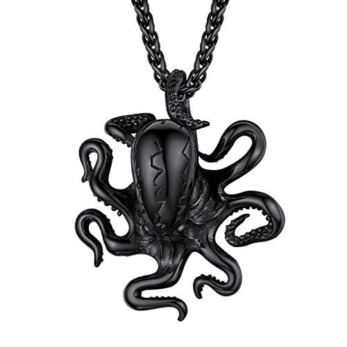 ProSteel Punk Rock Stainless Steel Shark Necklace, Black/Gold/Silver, Adjustable 22-24inch
