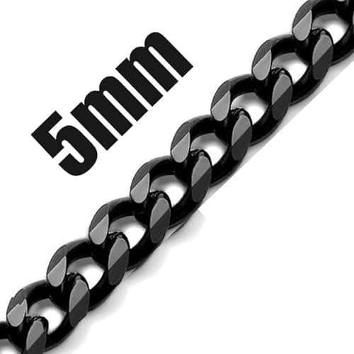 Fiusem Men's 14K Gold Plated Stainless Steel Chain Necklace, Silver Tone/Black, 16-28 Inches