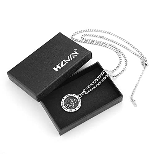HZMAN Stainless Steel Christian Religious Pendant Necklace Gift
