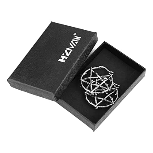 Stainless Steel Pentagram Hoop Earrings for Men and Women