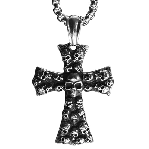 Bahamut Men's Silver Skull Dragon Pendant Jewelry
