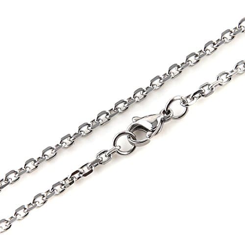 HZMAN Men's Polished Stainless Steel Silver Cross Pendant Necklace 22+2 Inches Chain