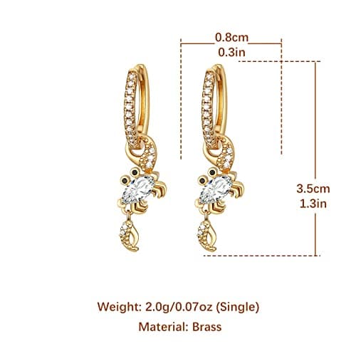 14K Gold Plated Animal Dangle Earrings for Women Girls Gift