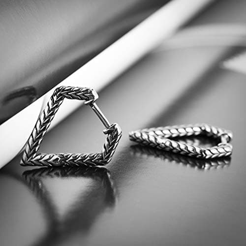 HZMAN Bike Punk Stainless Steel Hoop Earrings, Perfect Gift for Holidays and Weddings