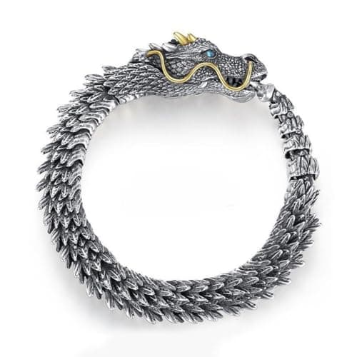Vintage Zhubobo Men's Punk Dragon Snake Bracelet Hiphop Fashion Jewelry