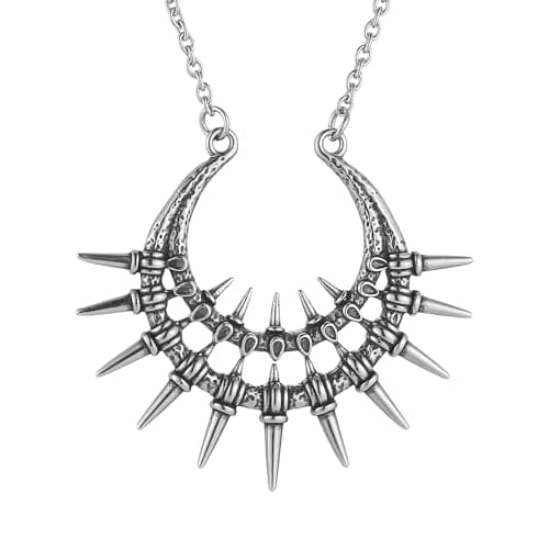 HZMAN Gothic Spike Pendant Necklaces for Men & Women Stainless Steel Geometric Sunflower Jewelry