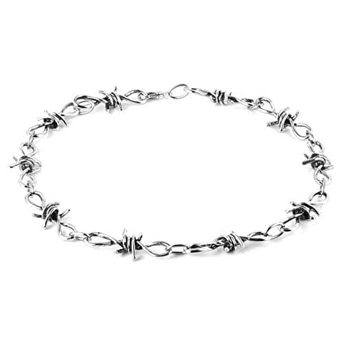 Barbed Wire Necklace for Men, Punk Gothic Style