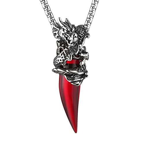 HZMAN Gothic Punk Dragon Stainless Steel Pendant Jewelry