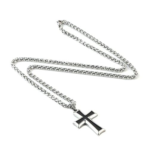 Mens Stainless Steel Cross Necklace