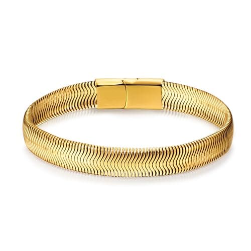 Stainless Steel Magnetic Clasp Mens Franco Chain Bracelet