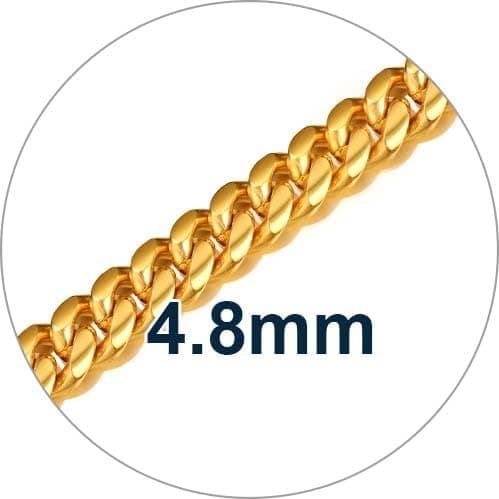 ChainsPro Men's Chunky Cuban Chain Necklace, Gold Plated, 18-30inch Length