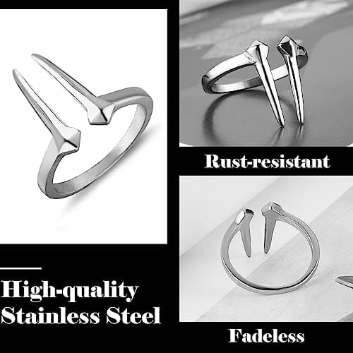 Snake Tooth Ring Gothic Punk Hip Hop Stainless Steel Animal Tooth Rings