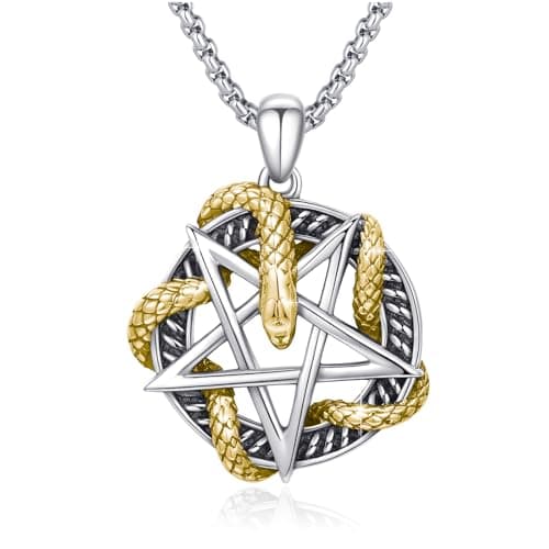 Silikepa 925 Sterling Silver Mysterious Snake Pendant Necklace