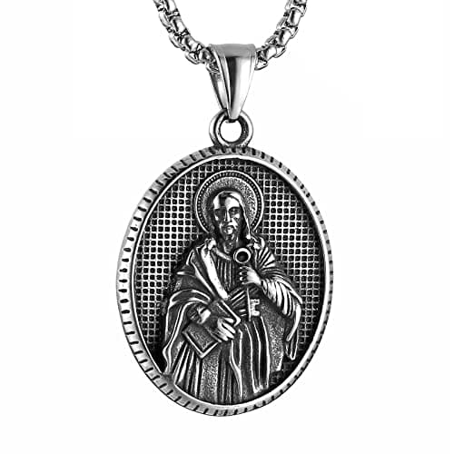 HZMAN Stainless Steel Religious Christian Amulet Pendant Necklace