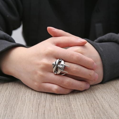 HZMAN Spartan Stainless Steel Ring for Men - Commemorate MF DOOM