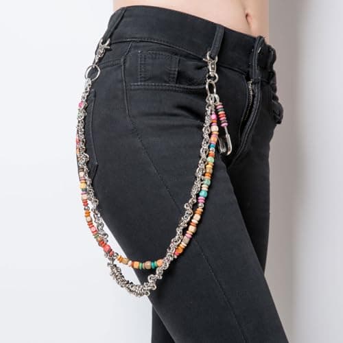 HZMAN Punk Gothic Layered Barbed Wire Jeans Chain Belt & Wallet Accessory