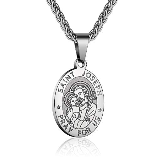 Stainless Steel Catholic Patron Saints Necklace 24 Inches