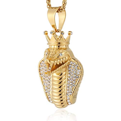 HZMAN Egypt Cobra King Pendant Necklace Hip Hop Chain