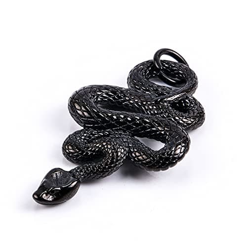 OAKKY Men's Gothic Stainless Steel Snake Animal Pendant Necklace