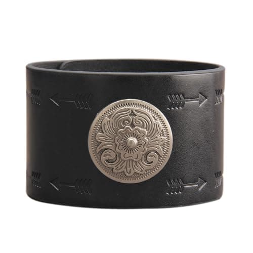 Jeilwiy Men's Punk Leather Wristbands - Adjustable, Braided Black & Brown Cuff Bangle Gifts