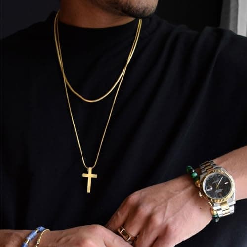 HZMAN Philippians 4:13 Strength Cross Pendant Necklace