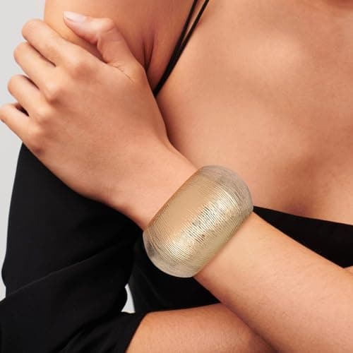 HZMAN Thick Wide Chunky 7.0 Inch Bangle Bracelet for Women