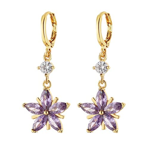 Crystal Flower Earrings for Women Girls