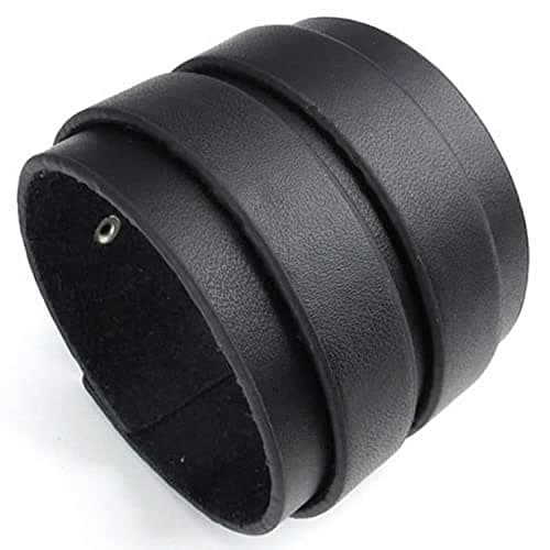 Casoty Punk Rock Leather Cuff Bracelets for Men and Women