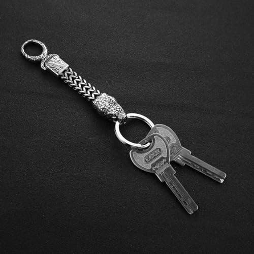 HZMAN Stainless Steel Heavy Duty Car Key Holder & Motorcycle Key Chain Cool Viking Animal Design