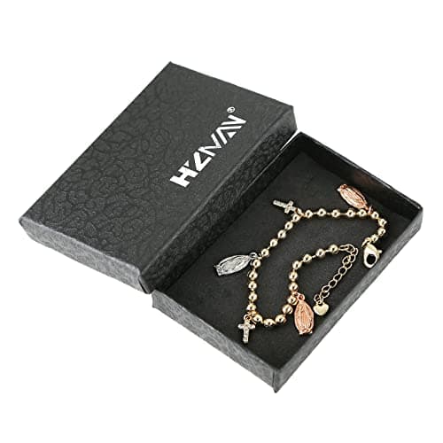 Virgin Mary Rosary Bead Cross Bracelet for Women and Girls