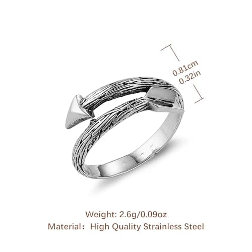 HZMAN Stainless Steel Retro Gothic Ring for Men & Women - Classic Jewelry Gift