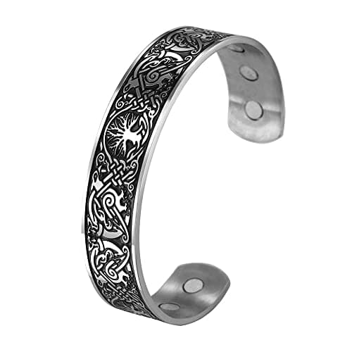 Cooltime Ancient Nordic Tree of Life Odin's Raven Magnetic Bracelet