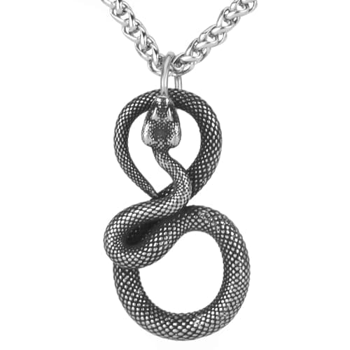 LOBON Fashion Snake Necklace - Gothic Stainless Steel Jewelry for Men & Women