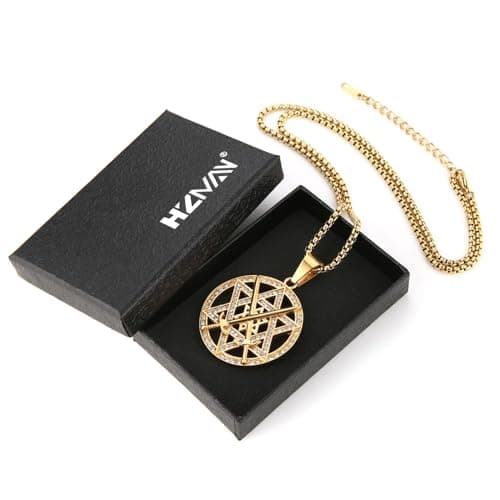 Men's Stainless Steel Seal of Solomon Hexagram Necklace