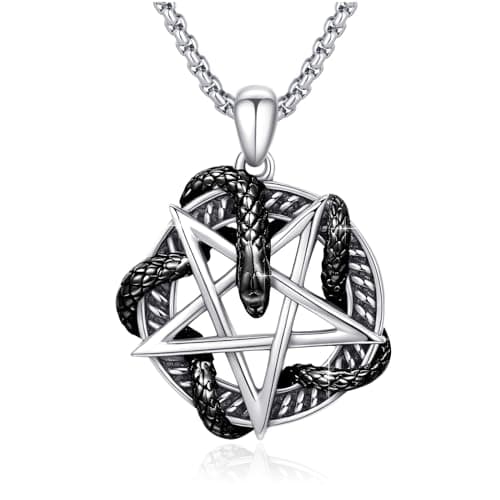 Silikepa 925 Sterling Silver Mysterious Snake Pendant Necklace