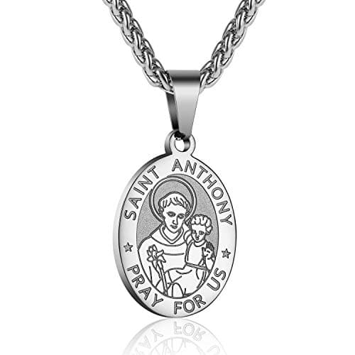 Stainless Steel Catholic Patron Saints Necklace 24 Inches