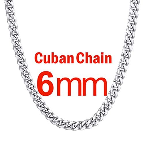 Men's Chunky Miami Cuban Chain Necklace with Custom Options - Available in Various Widths and Lengths, Gold Plated, Stainless Steel, or Black - Comes with Gift Box