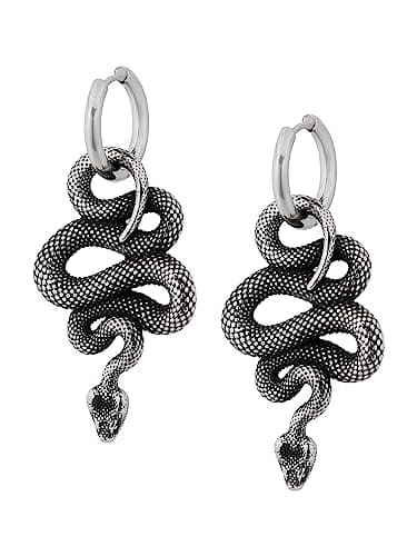 Sacina Gothic Punk Snake Dangle Earrings, Grunge Jewelry Gift for Women